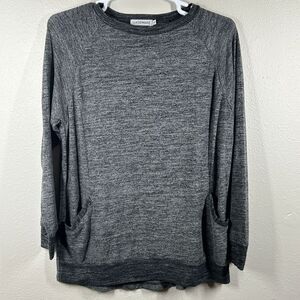 GADEWAKE Top Womens XL Gray Long Sleeve Pullover Tunic Pockets Knit‎ Heathered